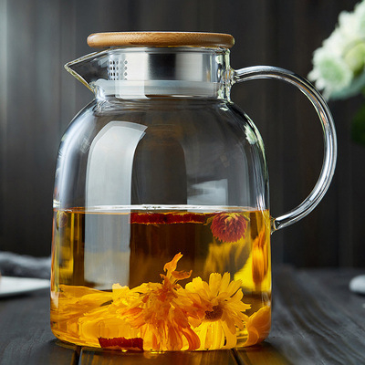 Fierbător din sticlă borosilicat pentru apă rece, utilizare casnică, încălzit pe plita ceramică electrică, mare capacitate, potrivit pentru sucuri și băuturi reci