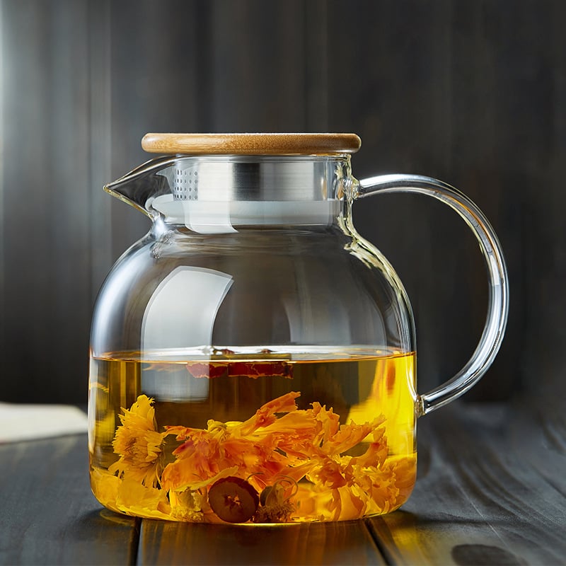 Fierbător din sticlă borosilicat pentru apă rece, utilizare casnică, încălzit pe plita ceramică electrică, mare capacitate, potrivit pentru sucuri și băuturi reci
