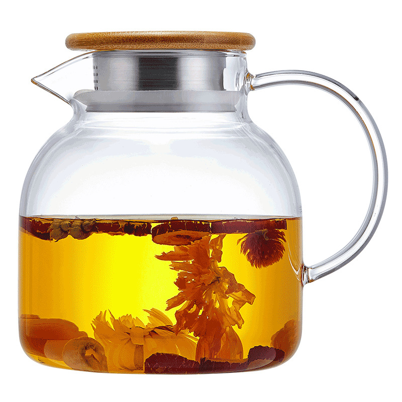 Fierbător din sticlă borosilicat pentru apă rece, utilizare casnică, încălzit pe plita ceramică electrică, mare capacitate, potrivit pentru sucuri și băuturi reci