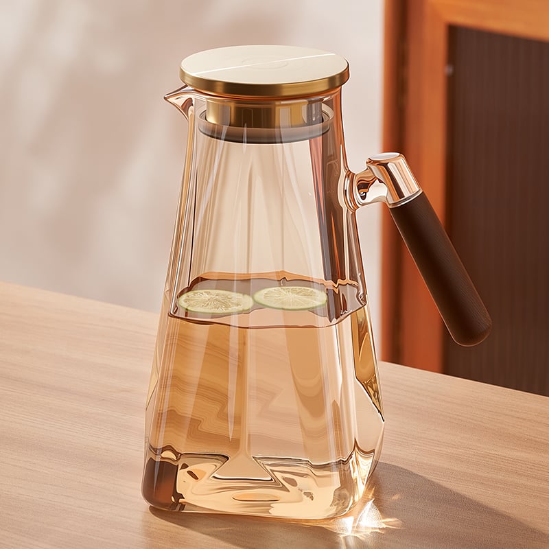 Cană de apă rece din sticlă borosilicată, rezistentă la temperaturi înalte, capacitate mare, pentru sucuri și băuturi, utilizare casnică