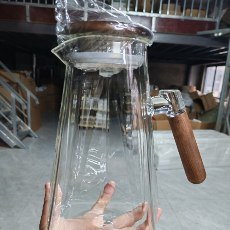 Cană de apă rece din sticlă borosilicată, rezistentă la temperaturi înalte, capacitate mare, pentru sucuri și băuturi, utilizare casnică