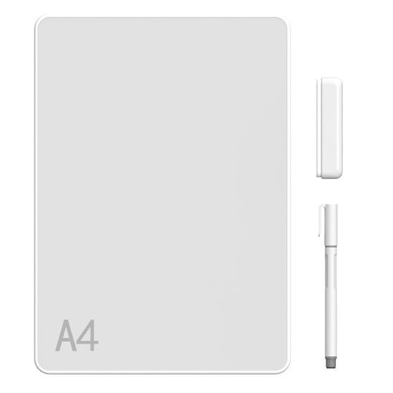 Tablă magnetică albă A4/A5 — parțial ștergibilă, fără ramă, tablă de mesaje cu text negru pe fond alb