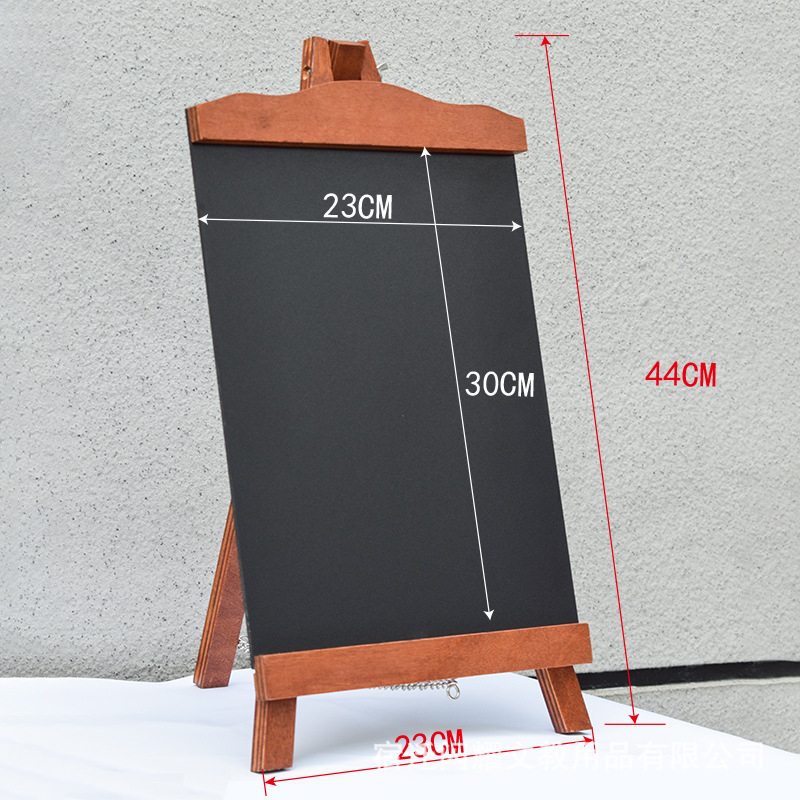 Tablă de cretă pentru birou cu suport, 23 × 44 cm, față unică pentru notițe