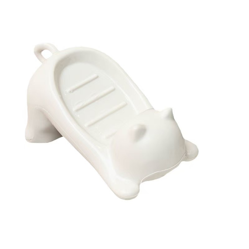 Săpunier cu pisică în stil desen animat, drenaj pentru baie