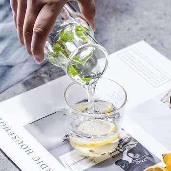 Ceainic din sticlă borosilicată, pentru uz casnic, rezistent la temperaturi, pentru o singură porție, pentru apă caldă și rece, design modern minimalist