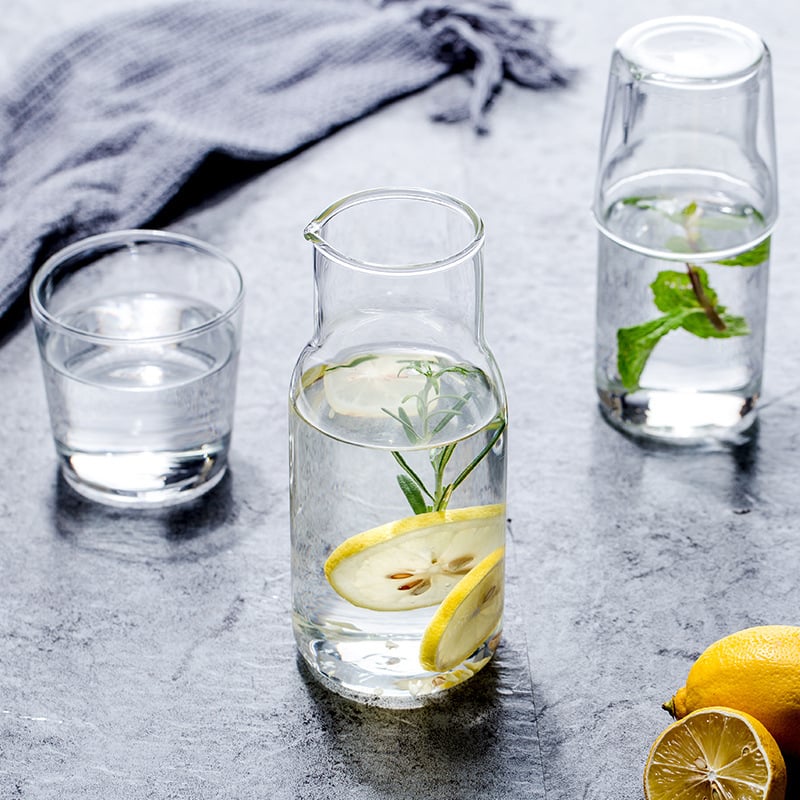 Ceainic din sticlă borosilicată, pentru uz casnic, rezistent la temperaturi, pentru o singură porție, pentru apă caldă și rece, design modern minimalist