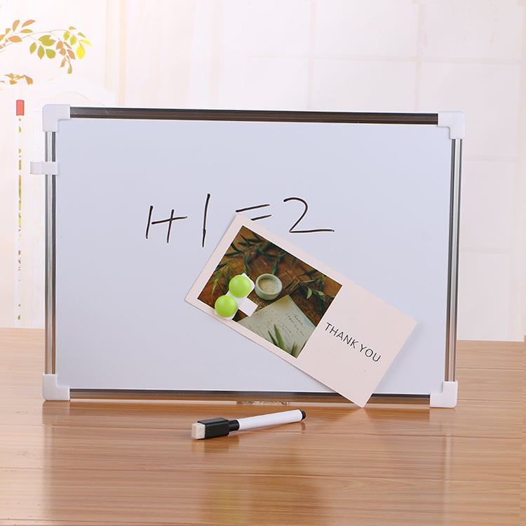 Tablă albă magnetică dublu-fațet creativă, cu etichetă magnetică și marker pentru copii și elevi, panou metalic pentru scriere și desen.