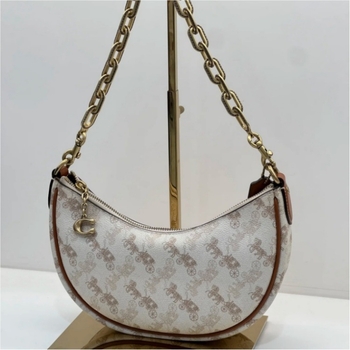 Koujia Mira luksuzna ženska torbica s otiskom kočije, lančani remen preko jednog ramena, oblik polumjeseca, mala crossbody torbica