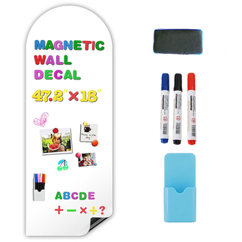 Autocolant magnetic cu tablă albă în formă de arc, din PET, pentru scriere acasă și la birou