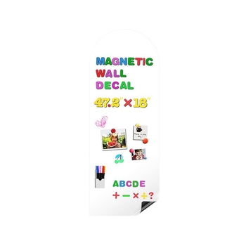 Autocolant magnetic cu tablă albă în formă de arc, din PET, pentru scriere acasă și la birou