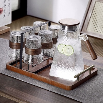 Sticlă de apă rece din sticlă borosilicată, rezistentă la căldură, stil european, inspirație daneză, sticlă îngroșată