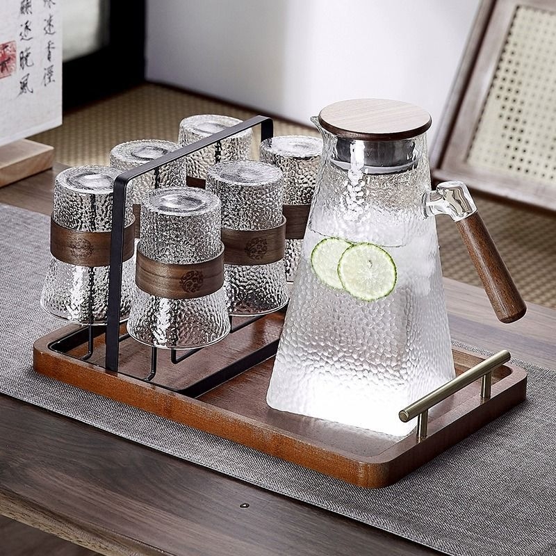 Sticlă de apă rece din sticlă borosilicată, rezistentă la căldură, stil european, inspirație daneză, sticlă îngroșată