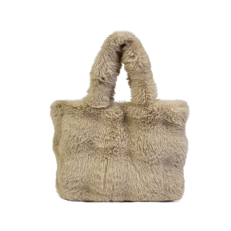 Ženska pliš torba tote - mekana, minimalistički dizajn, jesen-zima, veliki kapacitet