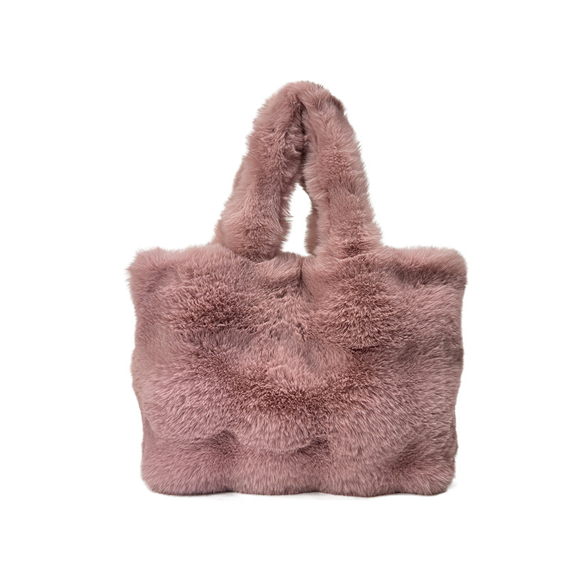 Ženska pliš torba tote - mekana, minimalistički dizajn, jesen-zima, veliki kapacitet