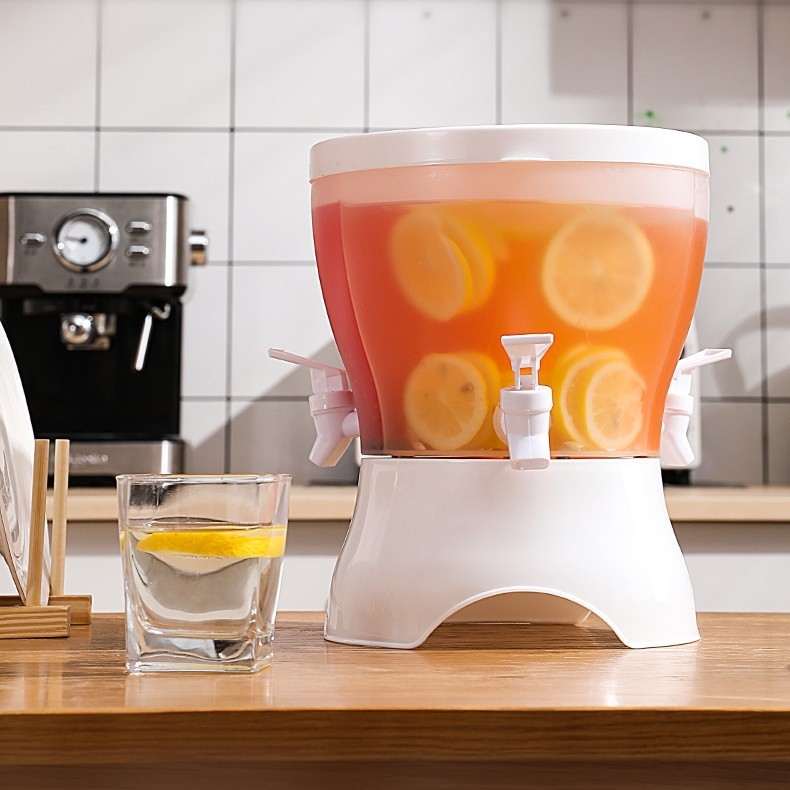 Recipient de apă rece pentru uz casnic, rotativ, cu robinet, găleată de gheață cu trei compartimente, design modern, multifuncțional