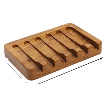 Suport de săpun din lemn de teak, cu drenaj, în stil japonez pentru baie