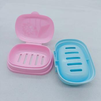 Cutie din plastic pentru săpun cu motiv de lotus, capac gravat, dimensiuni 14×10 cm