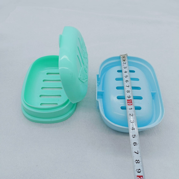 Cutie din plastic pentru săpun cu motiv de lotus, capac gravat, dimensiuni 14×10 cm