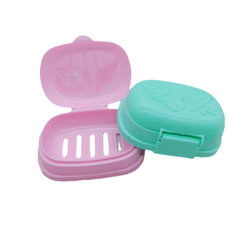 Cutie din plastic pentru săpun cu motiv de lotus, capac gravat, dimensiuni 14×10 cm