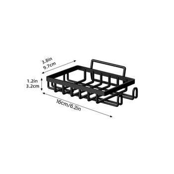 Raft de baie montat pe perete, din fier, design din oțel carbon, montaj autoadeziv