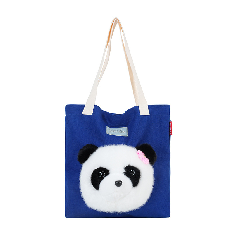 Slatka panda pliš torbica, ženska torba za izlete na otvorenom preko ramena, velika kapaciteta