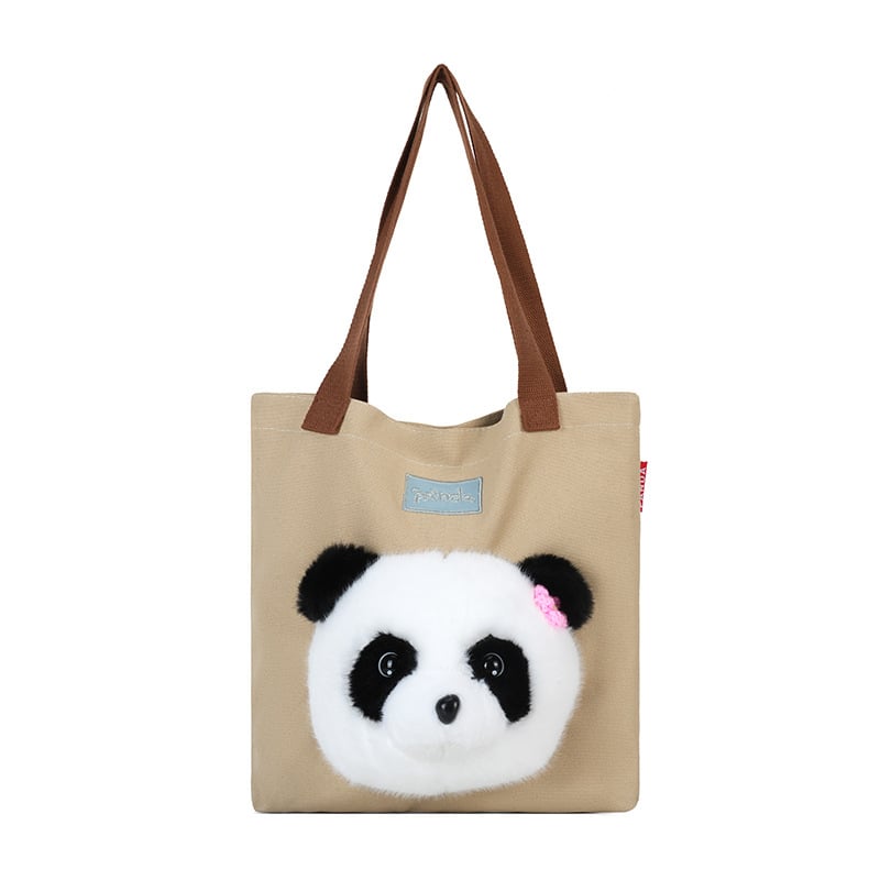 Slatka panda pliš torbica, ženska torba za izlete na otvorenom preko ramena, velika kapaciteta