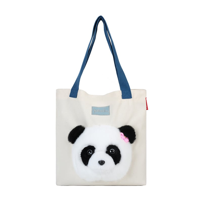 Slatka panda pliš torbica, ženska torba za izlete na otvorenom preko ramena, velika kapaciteta