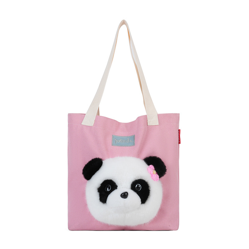 Slatka panda pliš torbica, ženska torba za izlete na otvorenom preko ramena, velika kapaciteta