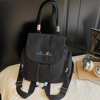 Ženski nylon ruksak s vezanjem, mali ovalni bucket bag za svakodnevnu upotrebu, ljeto 2025