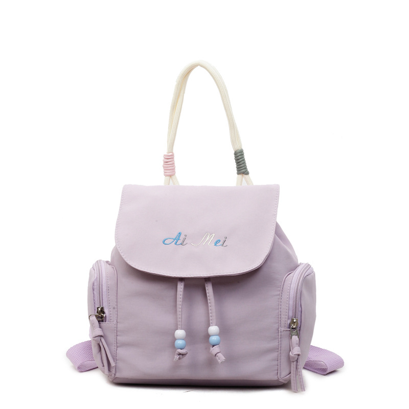 Ženski nylon ruksak s vezanjem, mali ovalni bucket bag za svakodnevnu upotrebu, ljeto 2025