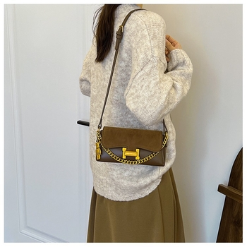 Ženska torbica s lancem, mala kvadratna crossbody torbica u retro stilu