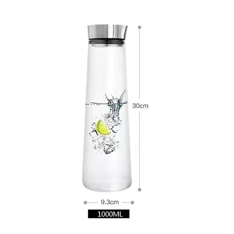 Carafă din sticlă cu capac, pentru suc de lămâie și apă rece, capacitate mare, uz casnic
