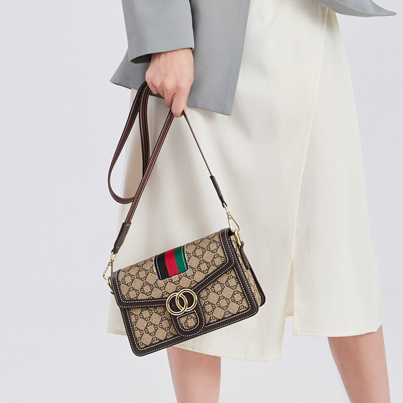 PVC monogram mala kvadratna torbica s remenom za ramena i crossbody, lagani luksuz, europski retro stil za žene