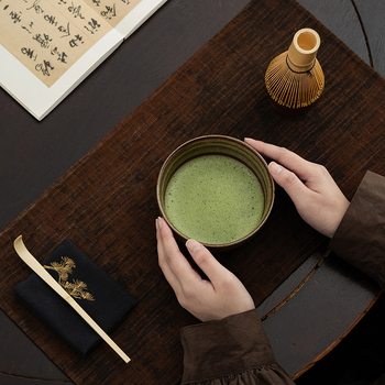 Stil japonez nou: bol de matcha lucrat manual, ceramic pentru ceremonia ceaiului, inspirat din Dinastia Song