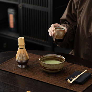 Stil japonez nou: bol de matcha lucrat manual, ceramic pentru ceremonia ceaiului, inspirat din Dinastia Song