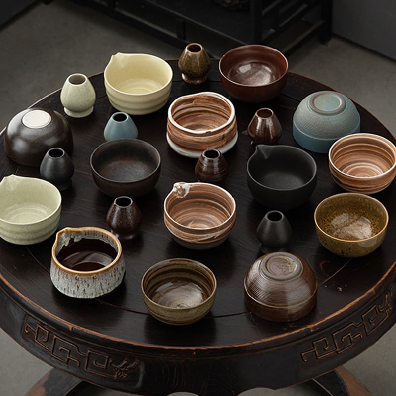 Stil japonez nou: bol de matcha lucrat manual, ceramic pentru ceremonia ceaiului, inspirat din Dinastia Song
