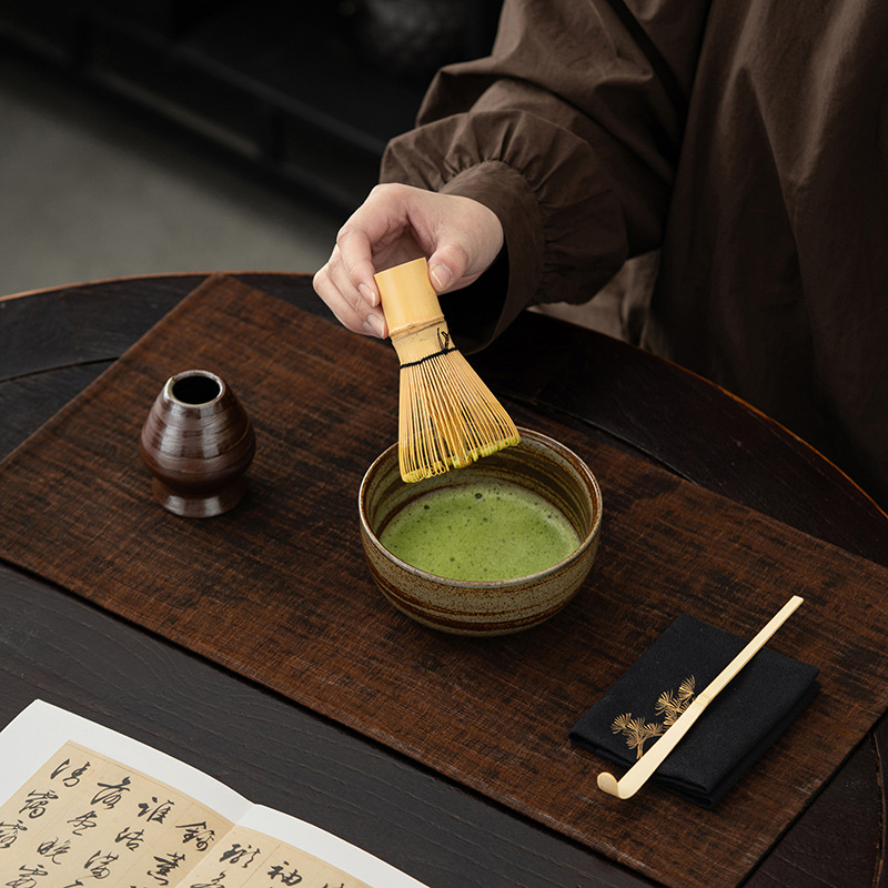 Stil japonez nou: bol de matcha lucrat manual, ceramic pentru ceremonia ceaiului, inspirat din Dinastia Song