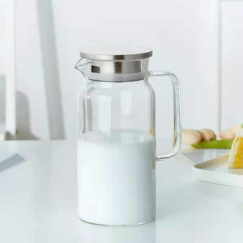 Ceainic din sticlă borosilicată rezistentă la căldură, cu filtru, capacitate mare pentru sucuri și băuturi reci