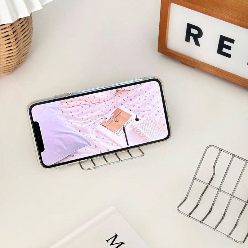 Raft pentru săpun din oțel inoxidabil, stil coreean, cu drenaj și suport pentru telefon