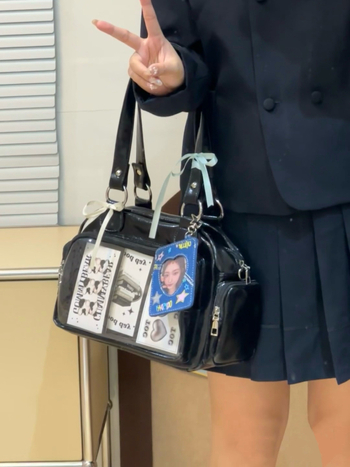 Torba u gradskom stilu s vintage japanskim stilom, velikog kapaciteta za žene, s prozirnim značkom, svestrana za nošenje preko ramena i u ruci
