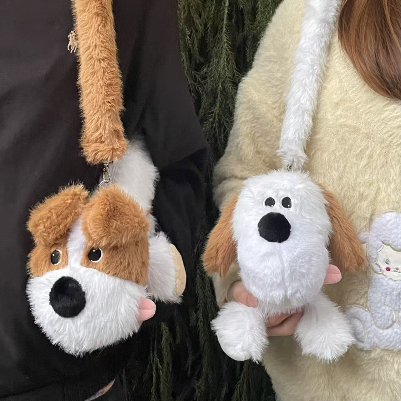 Pliš torbica preko ramena s motivom Shiba Inu, crtani dizajn, mini torbica za telefon za djevojke