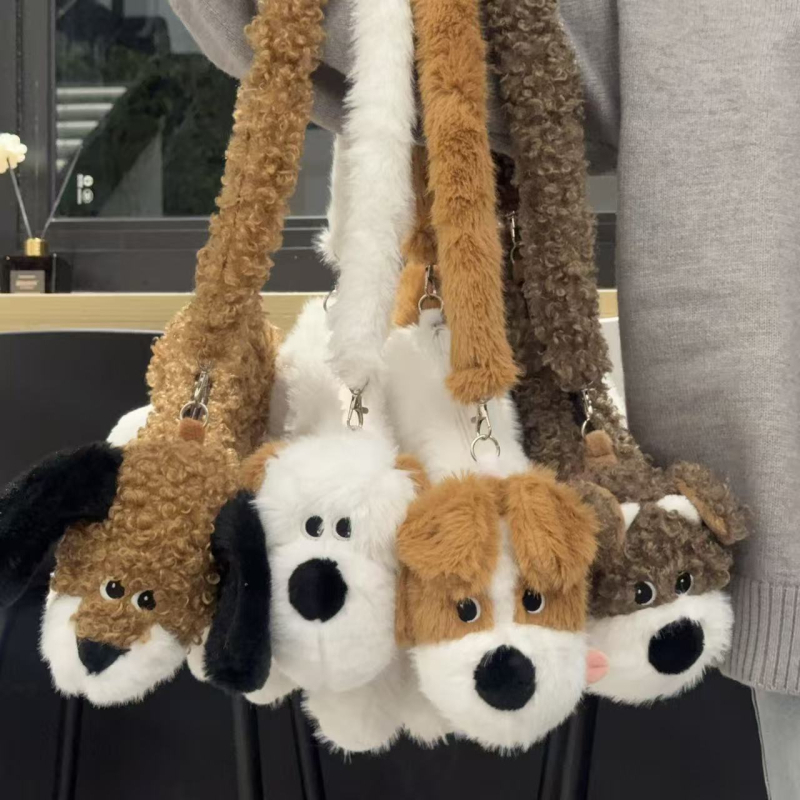 Pliš torbica preko ramena s motivom Shiba Inu, crtani dizajn, mini torbica za telefon za djevojke