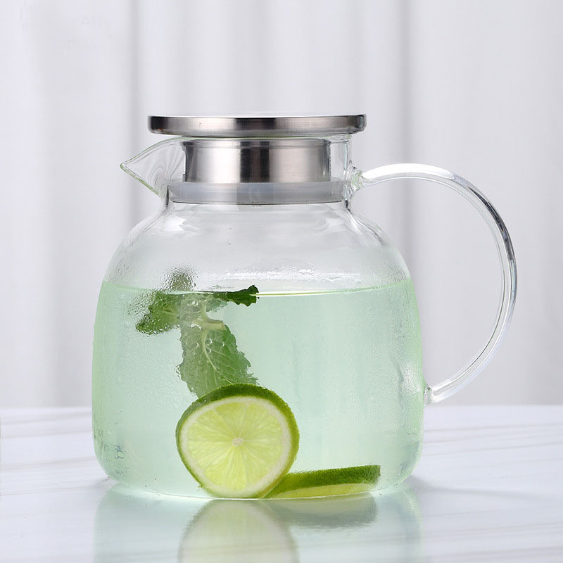 Sticlă din borosilicat pentru apă rece, cu capacitate mare, infuzor pentru suc, ceainic pentru uz casnic