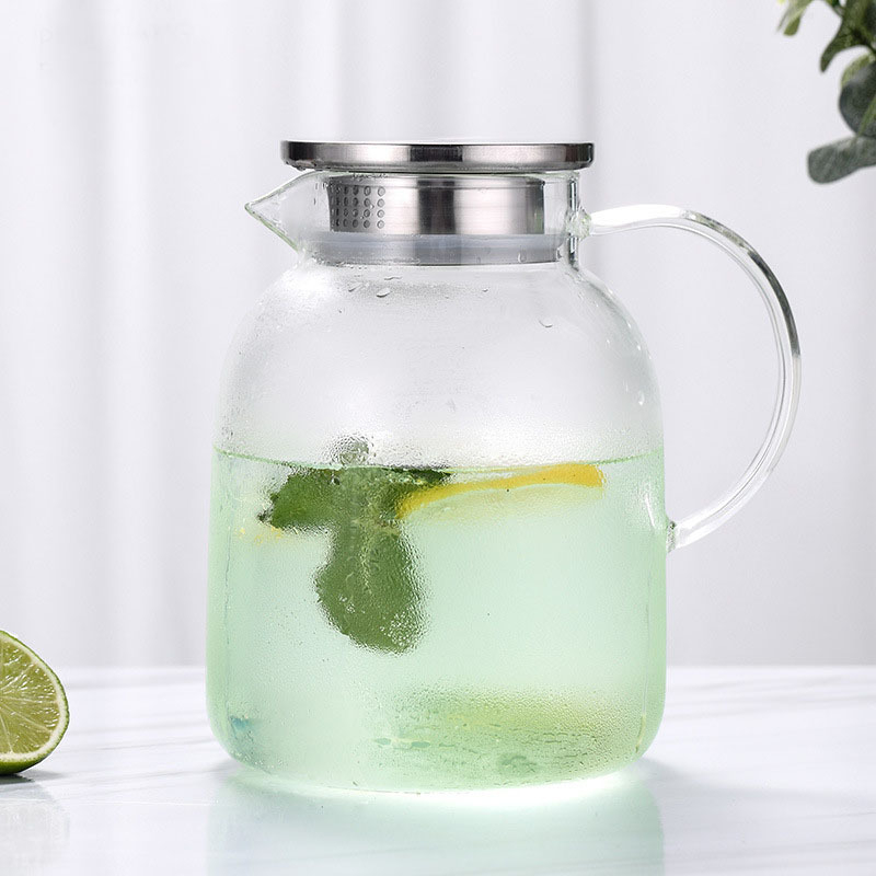 Sticlă din borosilicat pentru apă rece, cu capacitate mare, infuzor pentru suc, ceainic pentru uz casnic