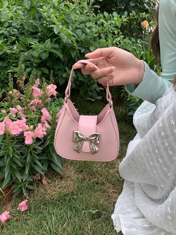 Mini torbica s mašnicom i lancem, crossbody za svakodnevnu upotrebu