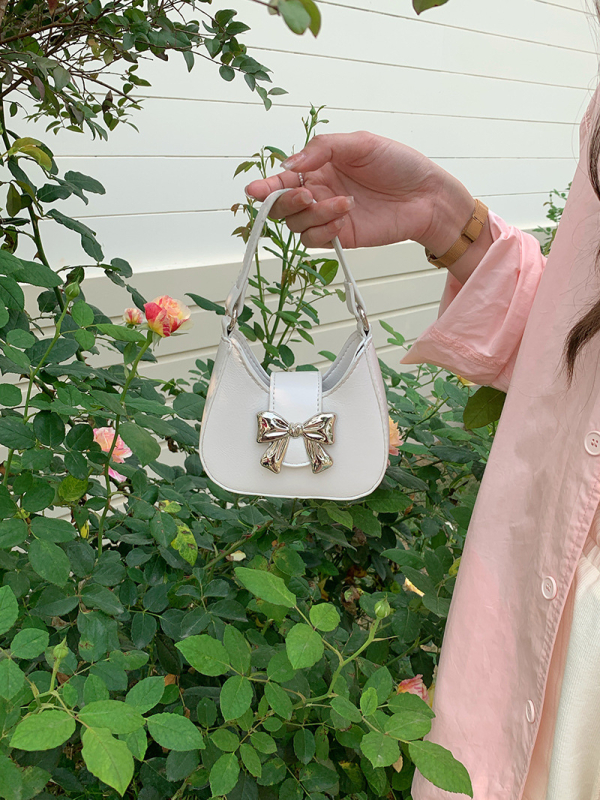 Mini torbica s mašnicom i lancem, crossbody za svakodnevnu upotrebu