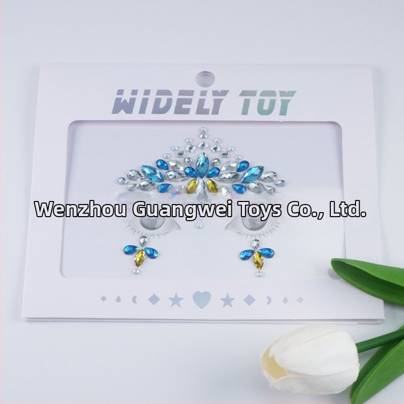 Sada tetovacích nálepiek na tvár s kryštálmi z živice, nálepky na oči a obočie pre maškarný ples