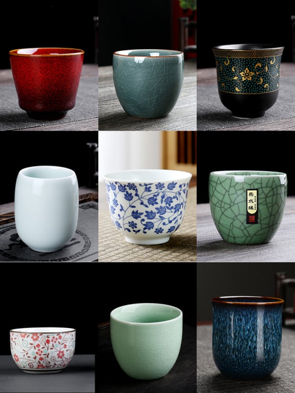 Ceșcă de ceai ceramică cu glazură de cuptor, stil retro, vas personal pentru ceai, mic pahar de vin pentru uz casnic