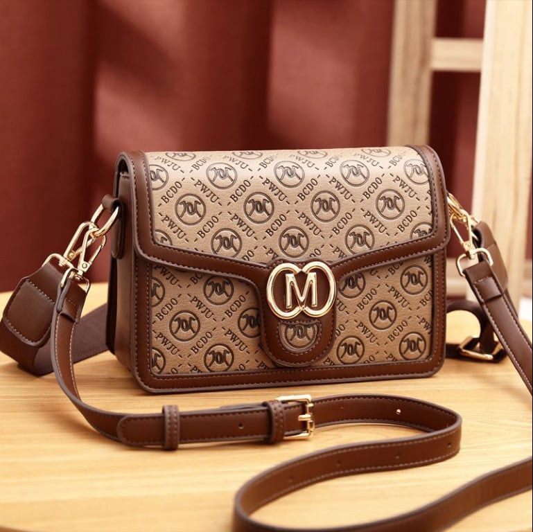 Premium ženska torba s lancem, mala kvadratna torba s retro printom, svestrana crossbody