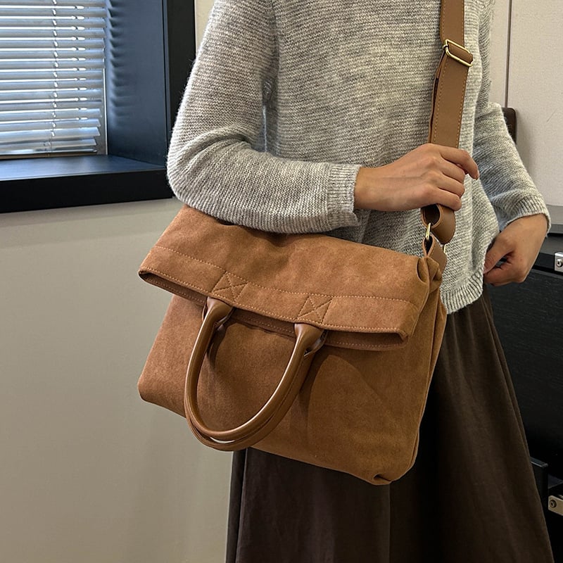 Ženska tote torba od nubuka, retro stil, velika kapaciteta, za svakodnevno gradsko korištenje